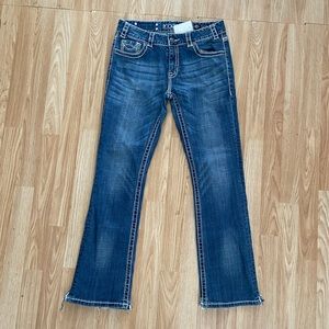 X Rock & Roll cowgirl boyfriend bootcut jeans dark